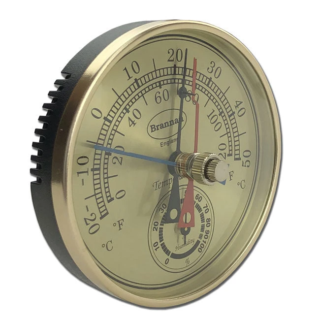 Gilt Dial Max Min Thermometer & Hygrometer 2 Gilt Dial Max Min Thermometer & Hygrometer - Image 2