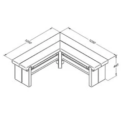 Forest Garden Double Corner Sleeper Bench 1.2m 9 Forest Garden Double Corner Sleeper Bench 1.2m -XIKI Garden Shop FGCORNBEN12HD1