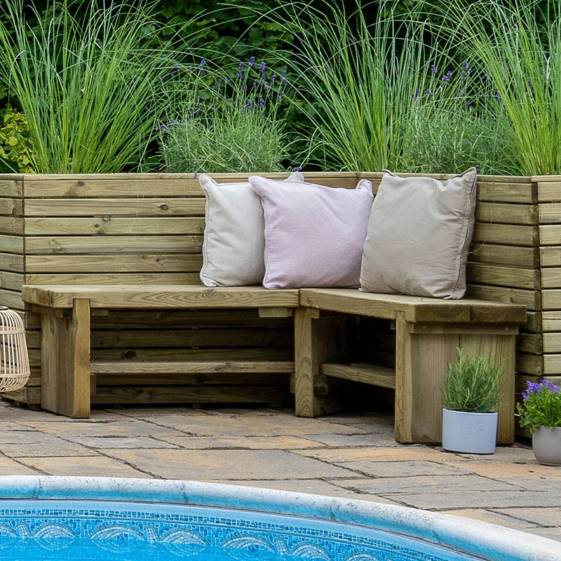 Forest Garden Double Corner Sleeper Bench 1.2m 4 Forest Garden Double Corner Sleeper Bench 1.2m - Image 4