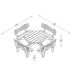 Forest Garden Circular Picnic Table 19 Forest Garden Circular Picnic Table -XIKI Garden Shop FGCPT7