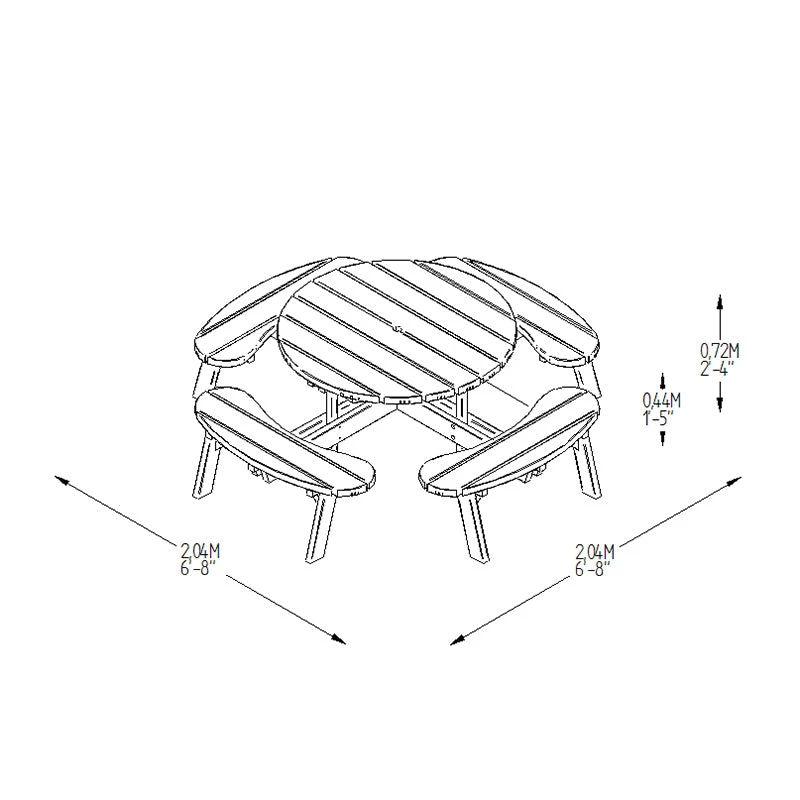 Forest Garden Circular Picnic Table 11 Forest Garden Circular Picnic Table - Image 11