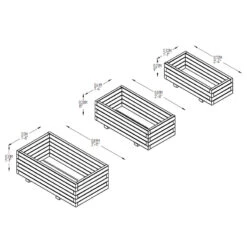 Durham Rectangular Planter Set -XIKI Garden Shop FGDUPS3