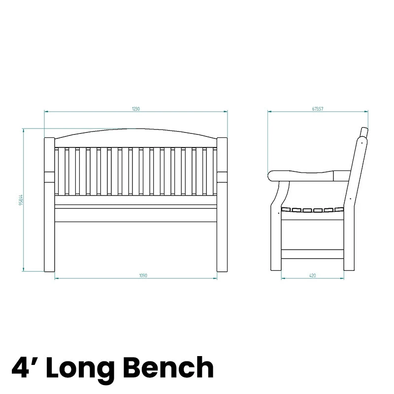 Forest Garden Harvington Bench 8 Forest Garden Harvington Bench - Image 8