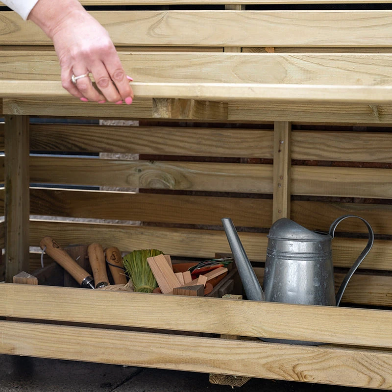 Forest Garden Linear Tall Planter With Storage 2 Forest Garden Linear Tall Planter With Storage - Image 2