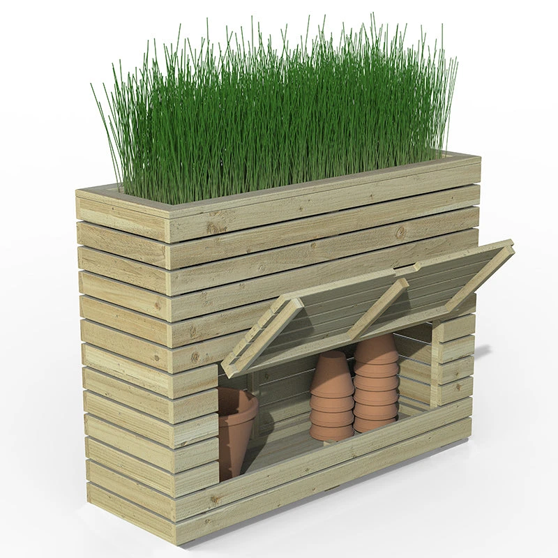 Forest Garden Linear Tall Planter With Storage 5 Forest Garden Linear Tall Planter With Storage - Image 5