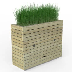 Forest Garden Linear Tall Planter With Storage 9 Forest Garden Linear Tall Planter With Storage -XIKI Garden Shop FGLINPL12090SHD5
