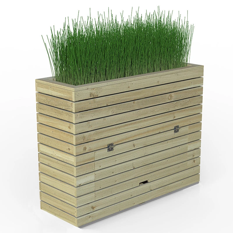 Forest Garden Linear Tall Planter With Storage 4 Forest Garden Linear Tall Planter With Storage - Image 4