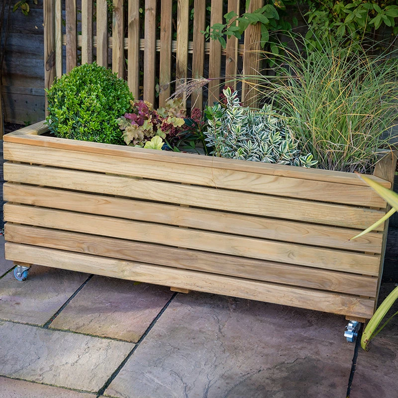 Forest Garden Linear Long Planter With Wheels 7 Forest Garden Linear Long Planter With Wheels - Image 7