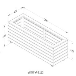 Forest Garden Linear Long Planter With Wheels 11 Forest Garden Linear Long Planter With Wheels -XIKI Garden Shop FGLINPL120WHD5