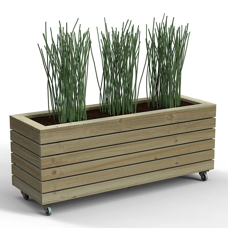 Forest Garden Linear Long Planter With Wheels 2 Forest Garden Linear Long Planter With Wheels - Image 2
