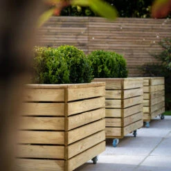 Forest Garden Linear Double Planter With Wheels 13 Forest Garden Linear Double Planter With Wheels -XIKI Garden Shop FGLINPL80WHD3