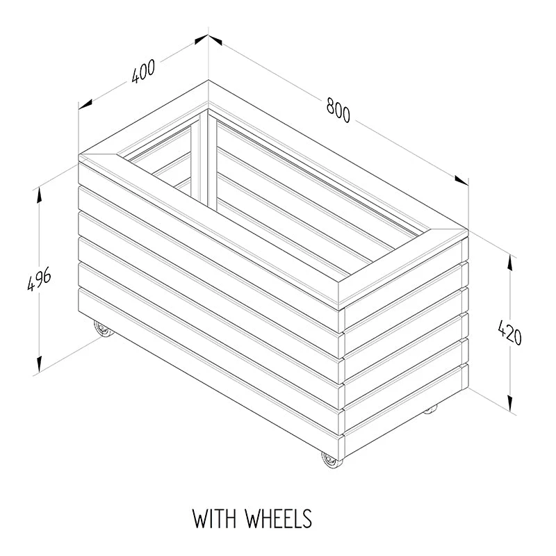 Forest Garden Linear Double Planter With Wheels 4 Forest Garden Linear Double Planter With Wheels - Image 4