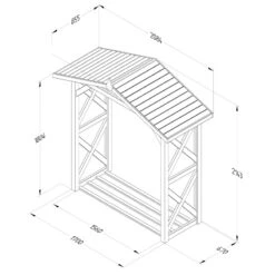 Forest Garden Large Wall Apex Log Store -XIKI Garden Shop FGLWLGSTHD1