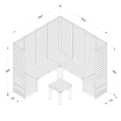 Forest Garden Modular Seating V3 18 Forest Garden Modular Seating V3 -XIKI Garden Shop FGMODSEAT3HD10