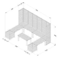 Forest Garden Modular Seating V4 17 Forest Garden Modular Seating V4 -XIKI Garden Shop FGMODSEAT4HD9