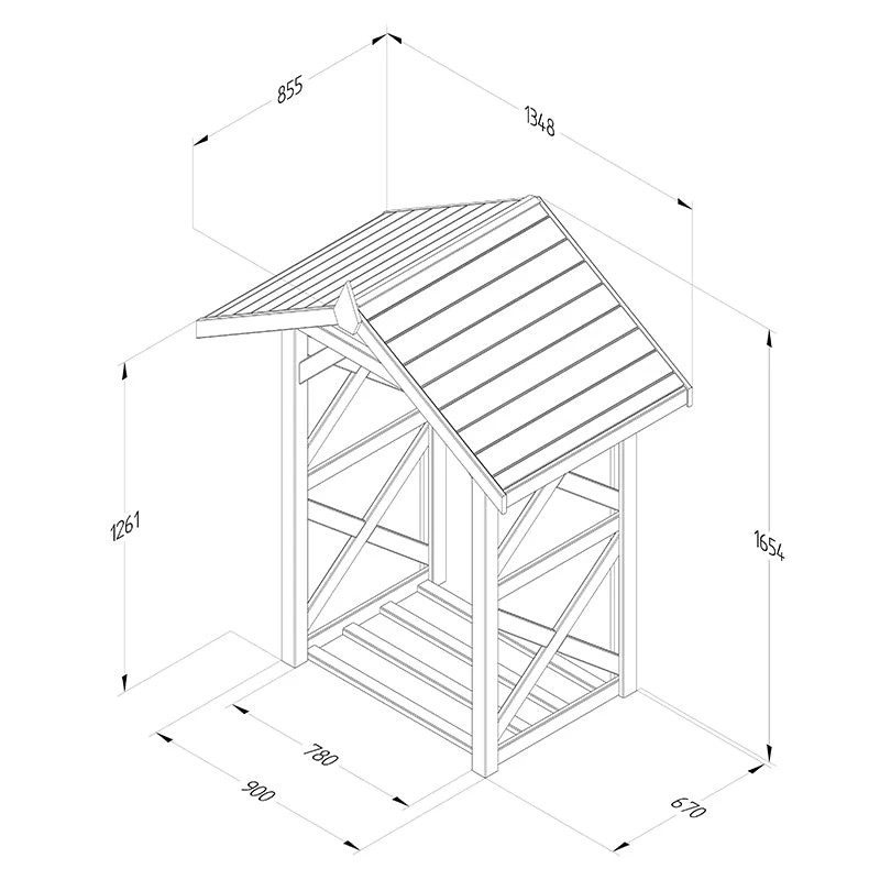 Forest Garden Medium Wall Apex Log Store 6 Forest Garden Medium Wall Apex Log Store - Image 6
