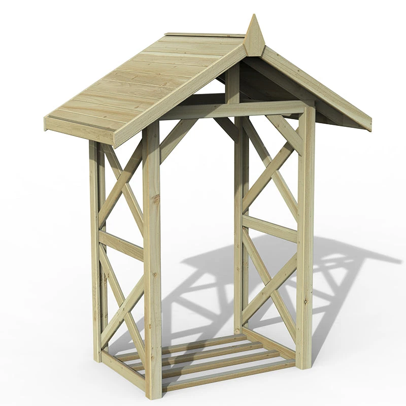 Forest Garden Medium Wall Apex Log Store 2 Forest Garden Medium Wall Apex Log Store - Image 2