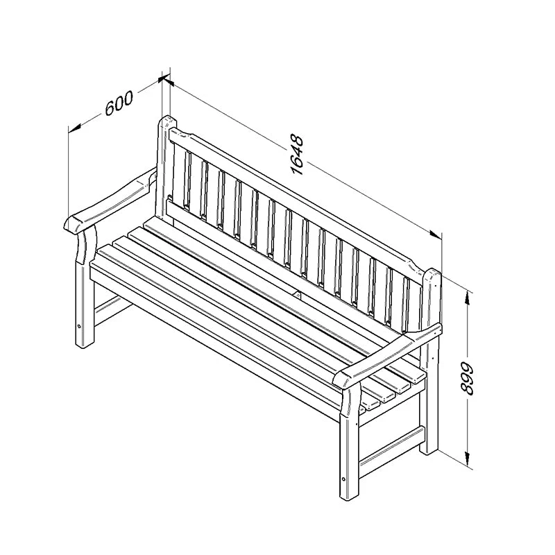 Forest Garden Rosedene Bench 6 Forest Garden Rosedene Bench - Image 6