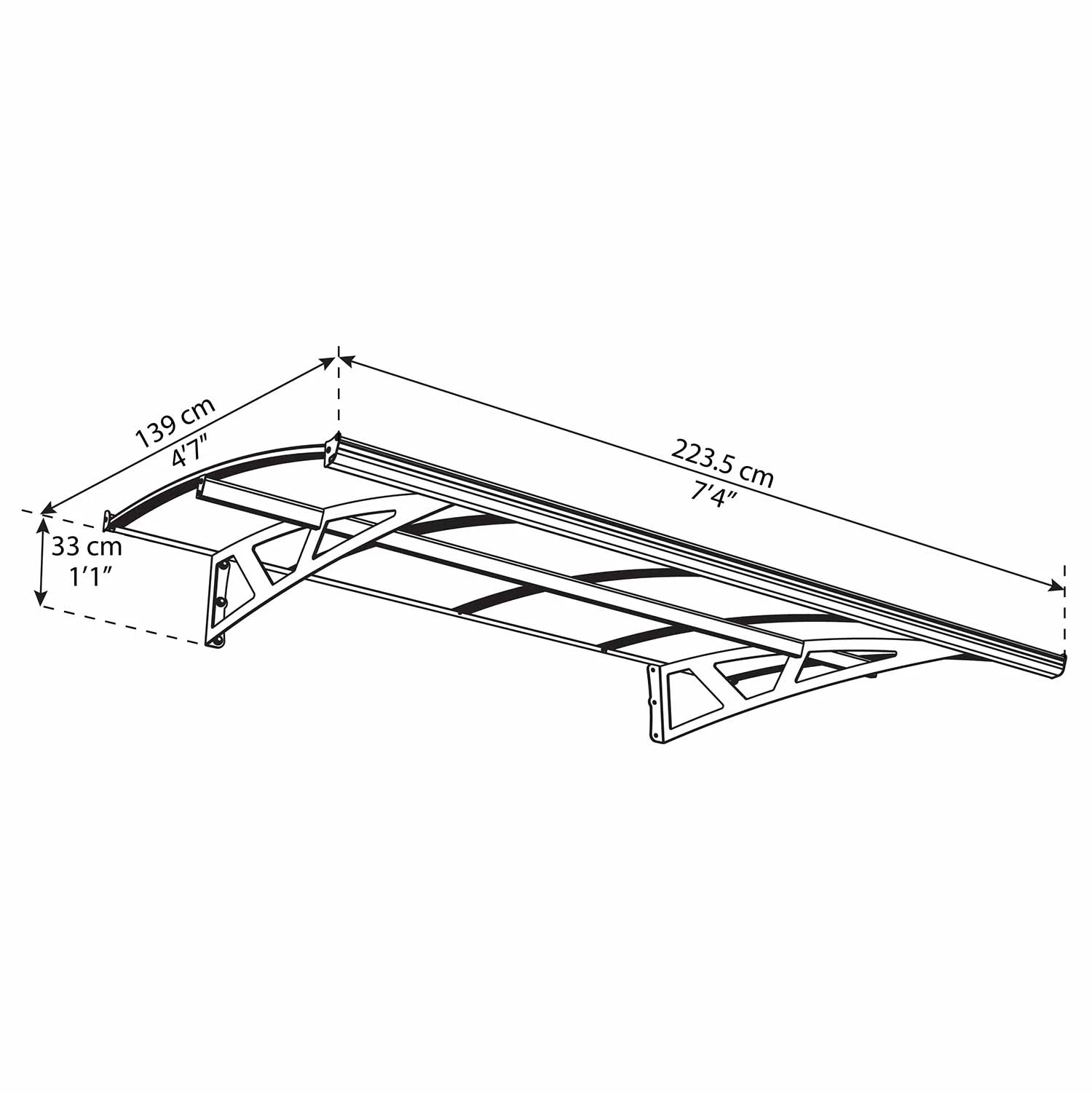 Palram Canopia Amsterdam Door Awning 6 Palram Canopia Amsterdam Door Awning - Image 6