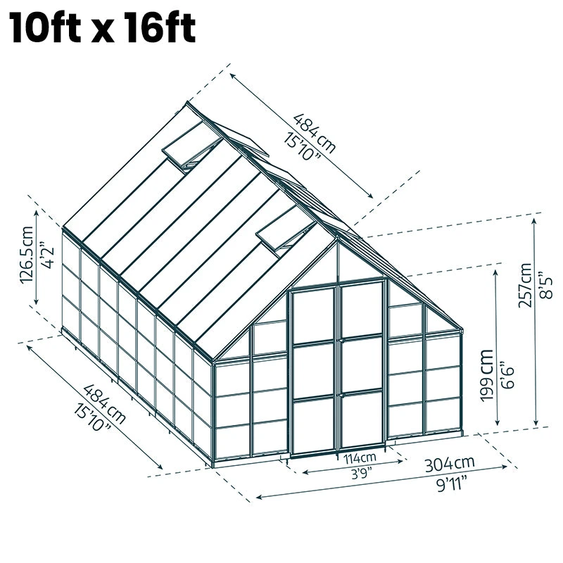 Palram Canopia Balance 10ft Wide Greenhouse 13 Palram Canopia Balance 10ft Wide Greenhouse - Image 13