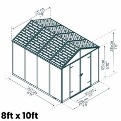 Palram Canopia Rubicon Dark Grey Shed 8ft Wide 19 Palram Canopia Rubicon Dark Grey Shed 8ft Wide -XIKI Garden Shop PRRS810