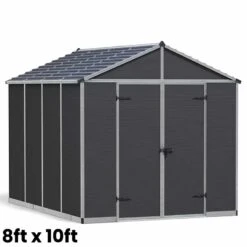 Palram Canopia Rubicon Dark Grey Shed 8ft Wide 18 Palram Canopia Rubicon Dark Grey Shed 8ft Wide -XIKI Garden Shop PRRS812