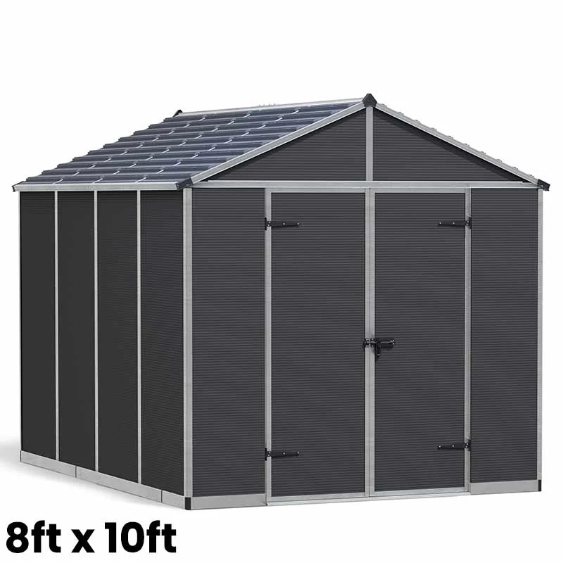 Palram Canopia Rubicon Dark Grey Shed 8ft Wide 7 Palram Canopia Rubicon Dark Grey Shed 8ft Wide - Image 7