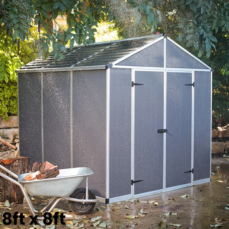Palram Canopia Rubicon Dark Grey Shed 8ft Wide 2 Palram Canopia Rubicon Dark Grey Shed 8ft Wide - Image 2