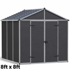 Palram Canopia Rubicon Dark Grey Shed 8ft Wide 14 Palram Canopia Rubicon Dark Grey Shed 8ft Wide -XIKI Garden Shop PRRS84