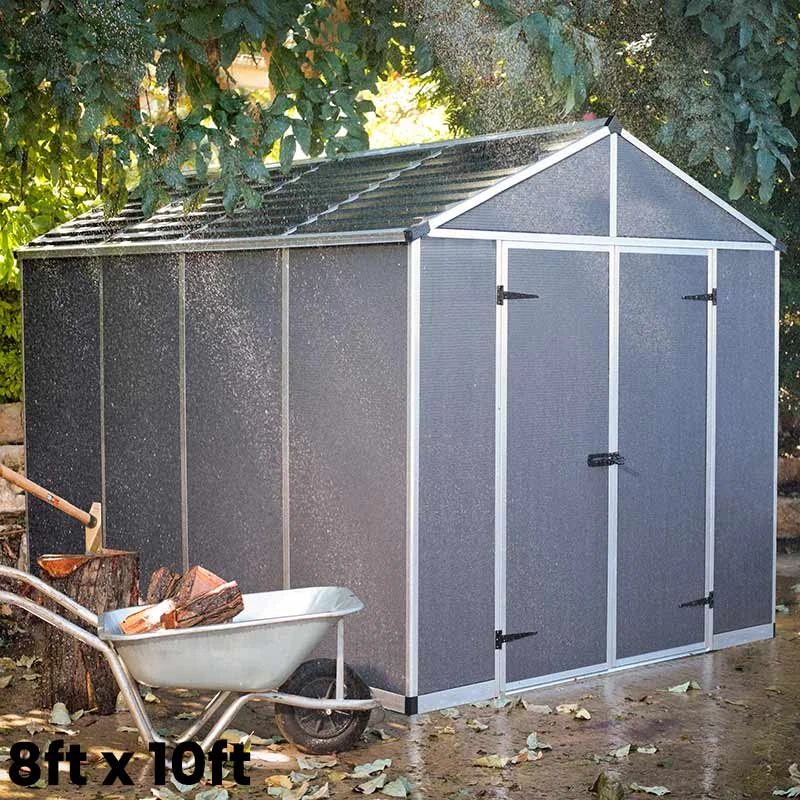 Palram Canopia Rubicon Dark Grey Shed 8ft Wide 5 Palram Canopia Rubicon Dark Grey Shed 8ft Wide - Image 5