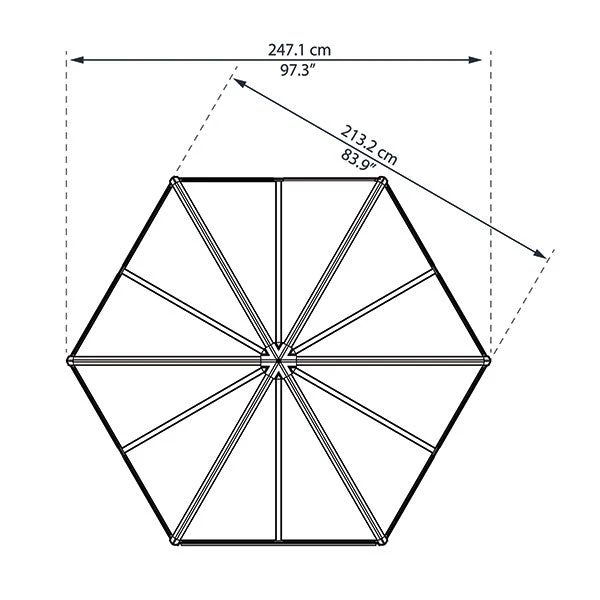 Palram Canopia Oasis Hexagonal 8ft Greenhouse 2 Palram Canopia Oasis Hexagonal 8ft Greenhouse - Image 2