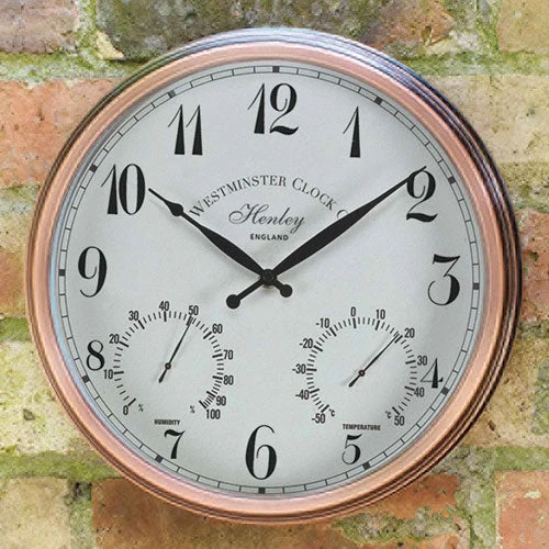 Outdoor Henley Wall Clock And Thermometer 1 Outdoor Henley Wall Clock And Thermometer